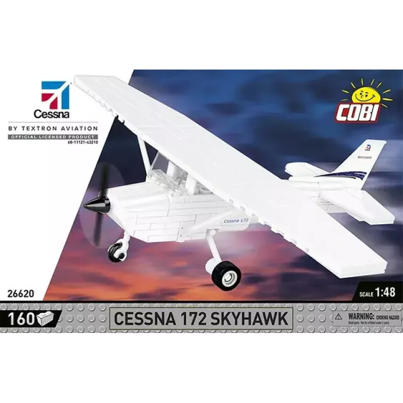 Giocattolo da costruzione Cobi Cessna 172 Skyhawk bianco kit