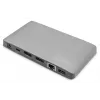 DIGITUS docking station USB-C – 2x USB Type-C / 2x USB 3.0 10 Gbit/s / USB 3.0 5 Gbit/s / 2x DP / GbE / Micro-SD / SD / 3,5 mm – 60 W USB Power Delivery