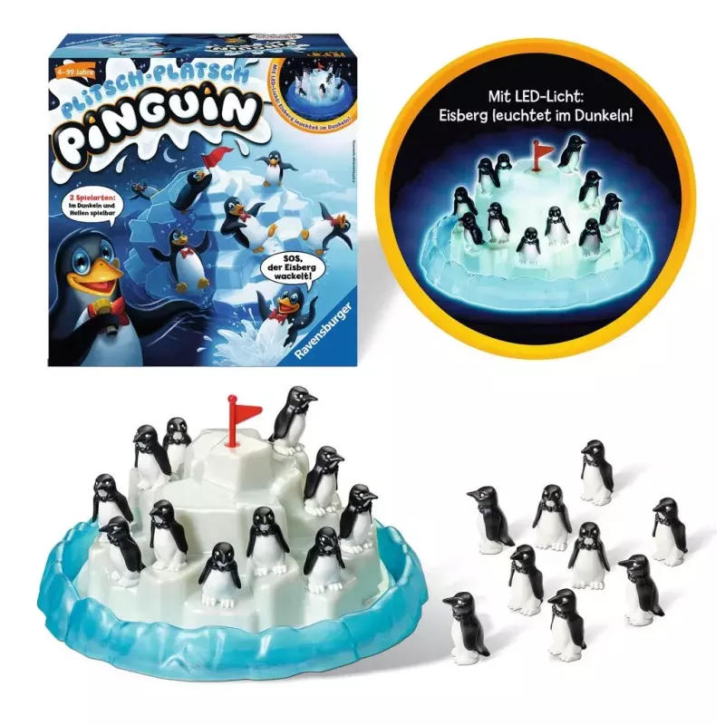 Ravensburger 213252 Plitsch-Platsch Pinguin gioco di abilità, da 4 anni