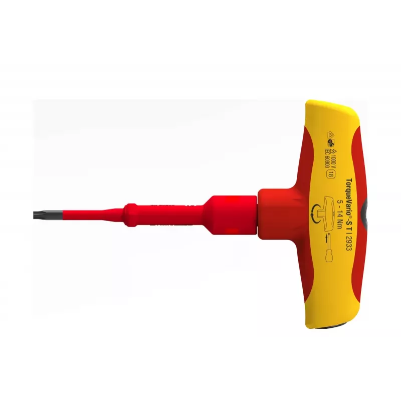 Wiha TorqueVario-S T electric 2933 cacciavite dinamometrico con impugnatura a T, 5-14 Nm