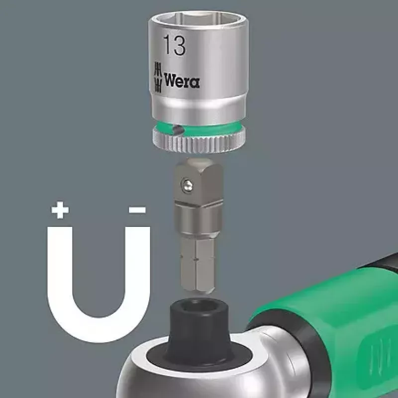 Wera 05075832001 Safe-Torque A 2 Set 1 set chiave dinamometrica con cricchetto, 23 pezzi, attacco esagonale da 1/4", 2–12 Nm, nero/verde