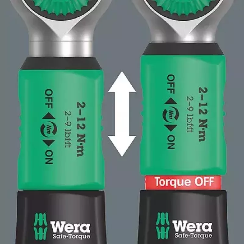Wera 05075832001 Safe-Torque A 2 Set 1 set chiave dinamometrica con cricchetto, 23 pezzi, attacco esagonale da 1/4", 2–12 Nm, nero/verde