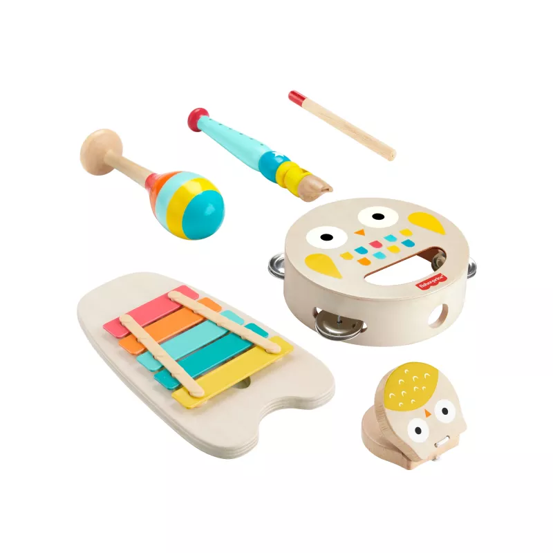 Mattel set regalo musicale con strumenti in legno per bambini piccoli