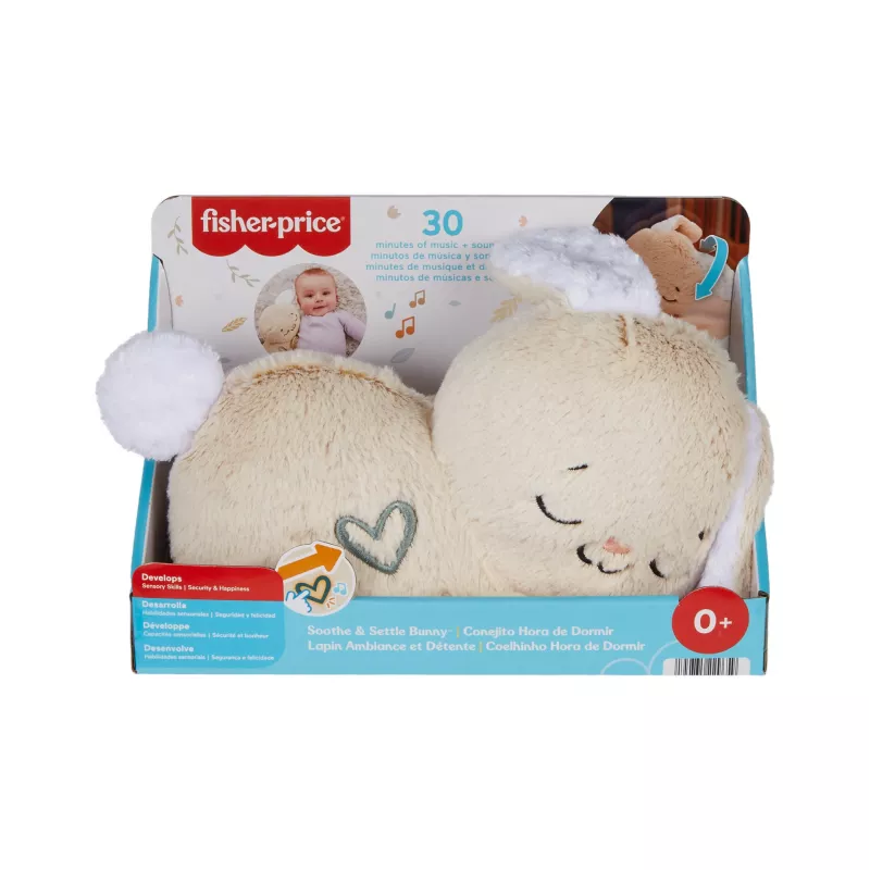 Fisher-Price Soothe & Settle Bunny peluche per neonati e dispositivo sonoro regolabile con movimento