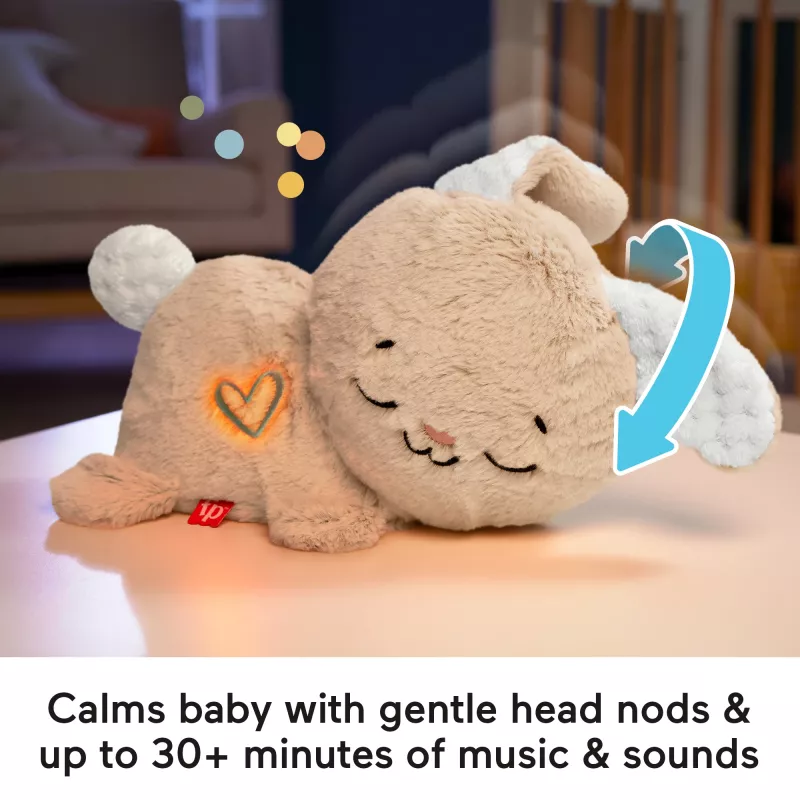Fisher-Price Soothe & Settle Bunny peluche per neonati e dispositivo sonoro regolabile con movimento