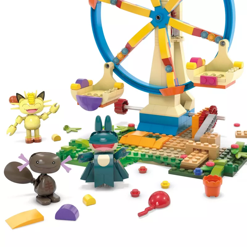 MEGA Pokémon Riesenrad-Spaß set di costruzioni, con 4 action figure (393 pezzi) per bambini