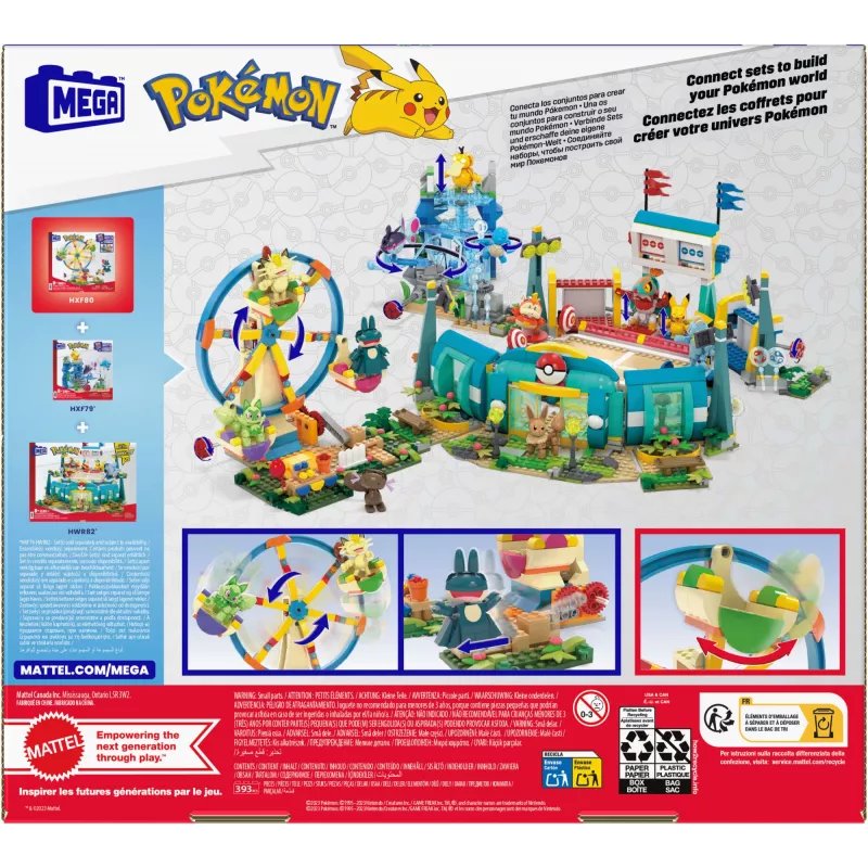 MEGA Pokémon Riesenrad-Spaß set di costruzioni, con 4 action figure (393 pezzi) per bambini