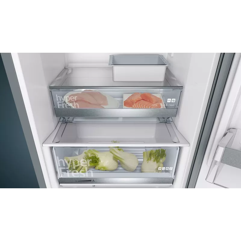 Siemens iQ500 KG39E8XBA frigorifero combinato a libera installazione, 343 L (249 L + 94 L), 201 cm, classe energetica B, nero / acciaio inox