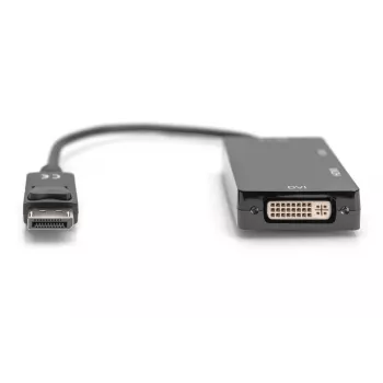 DIGITUS ASSMANN Cavo adattatore DisplayPort, DP - HDMI+DVI+VGA M-F/F/F, 20 cm cavo multimediale 3-in-1, CE, nero