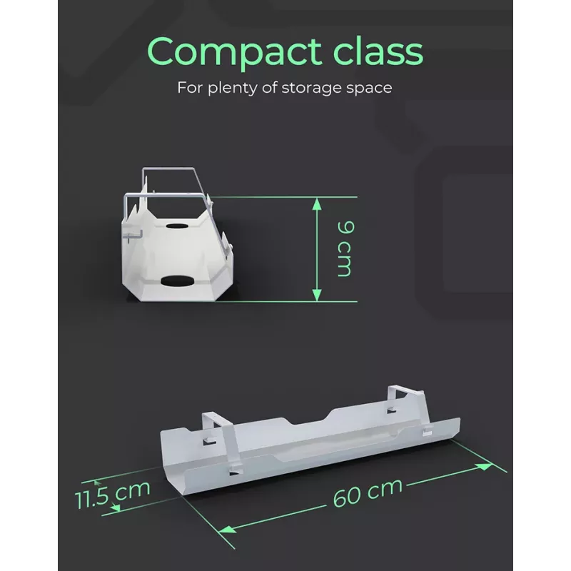 Passacavi dritto ICY BOX IB-EWA100W-CM bianco 125 mm larghezza