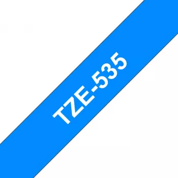 Nastro per etichette Brother TZe535 12mm bianco su blu