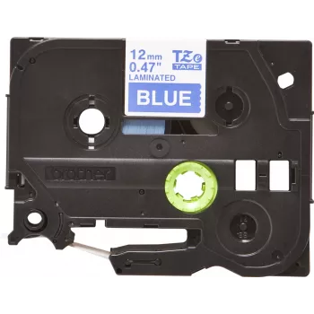 Nastro per etichette Brother TZe535 12mm bianco su blu