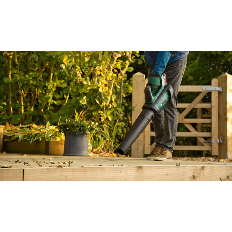 Bosch AdvancedLeafBlower 36V-750 soffiatore a batteria, 36 V, 1x 2,0 Ah, caricabatterie, 750 m³/h, 100-200 km/h, brushless, 3,5 kg, verde/nero