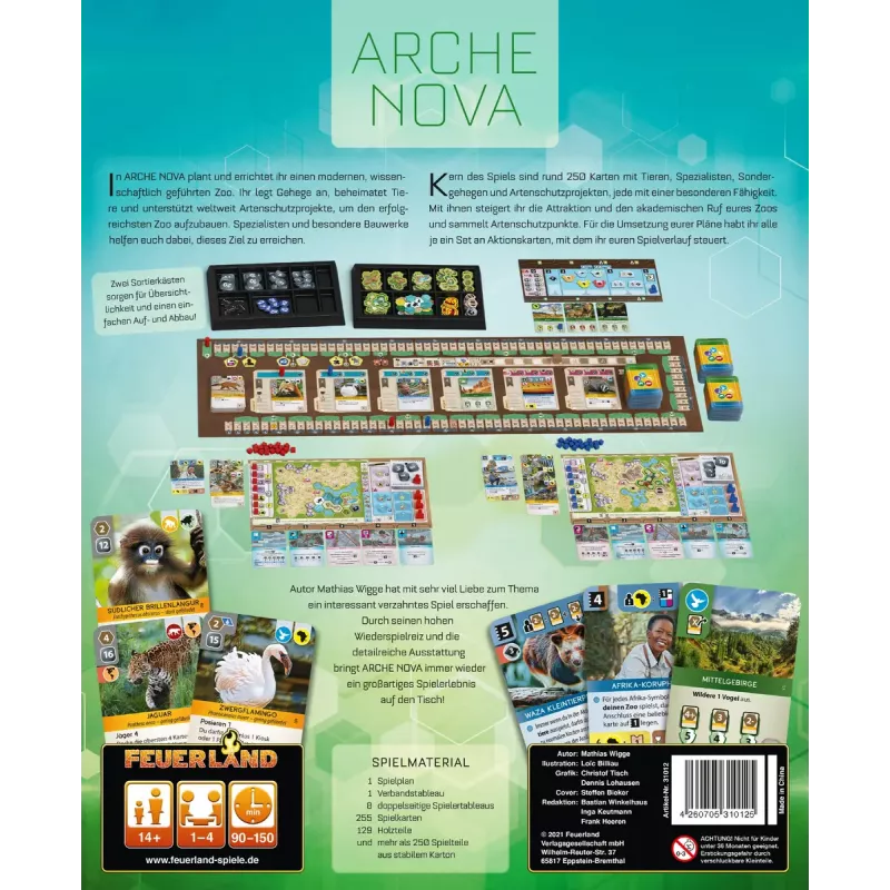 Gioco da tavolo Pegasus Spiele Arche Nova — gioco in famiglia Querdenken, dai 14 anni