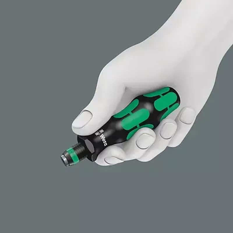Wera 9532 05136042001 set da officina per rivettare catene, 20 pezzi, incl. cricchetto reversibile per bit 1/4", nero/verde