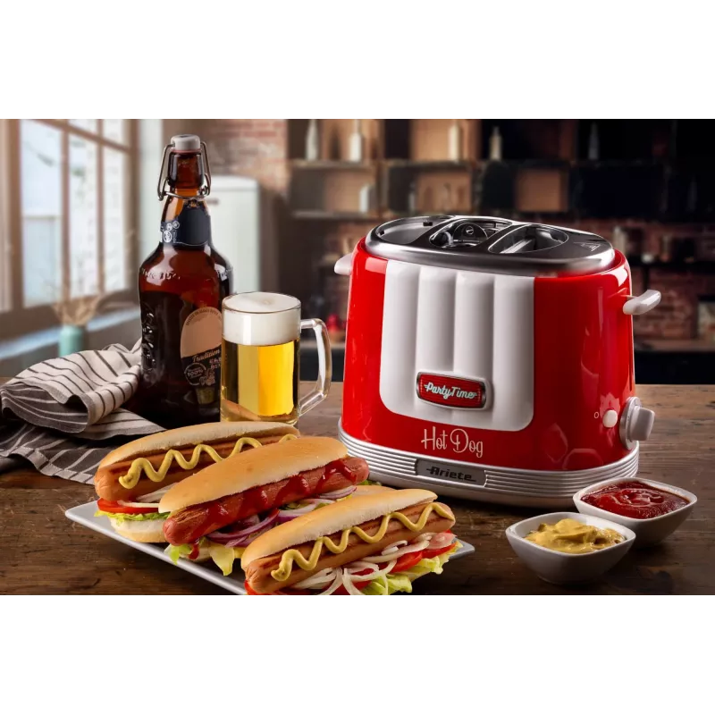 Ariete 206 macchina per hot dog Party Time, 650W, panini e hot dog, rosso