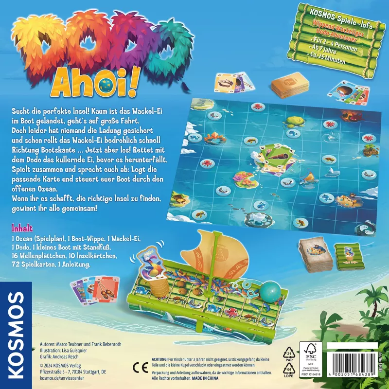 Kosmos 684389 Dodo Ahoi! gioco da tavolo, 2-4 giocatori, 25 min, dai 7 anni