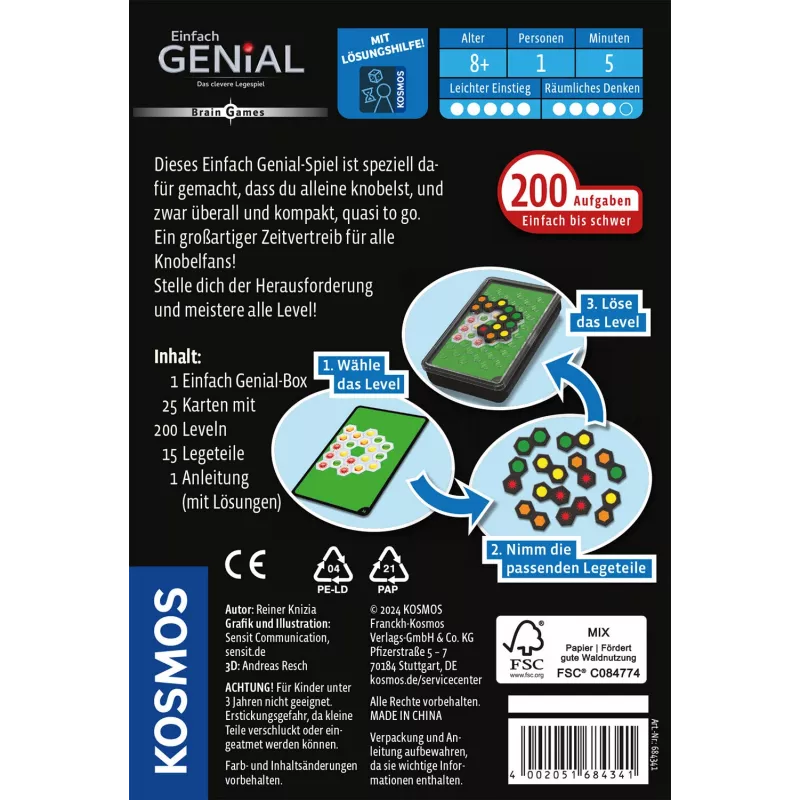 Kosmos 45496914 gioco da tavolo/carte 5 min gioco da tavolo logica
