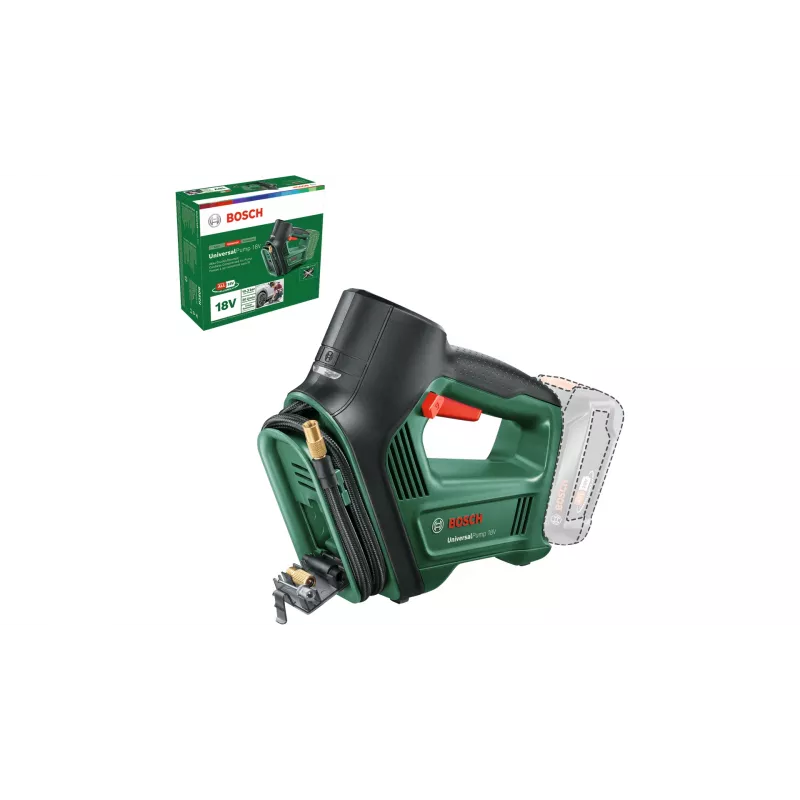 Bosch UniversalPump 18V 0603947100 pompa ad aria a batteria, max 10 bar, senza batteria e caricabatterie, verde/nero