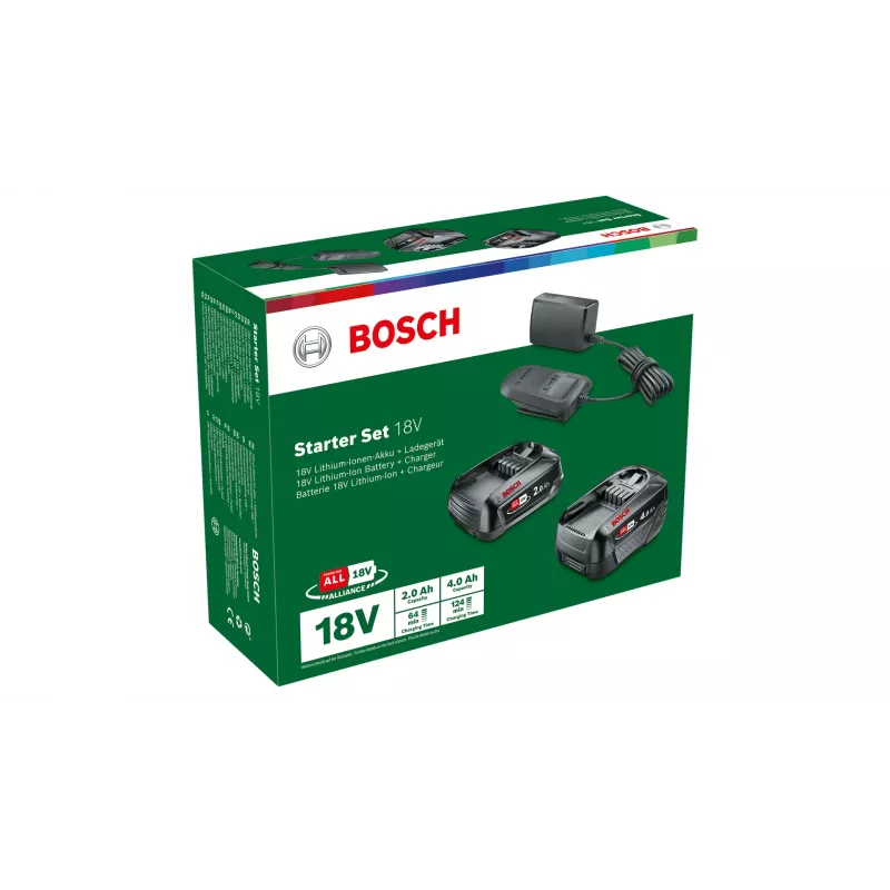 Bosch Starter-Set 18V - 2 x batteria (2,0 Ah + 4,0 Ah) set batteria e caricabatterie