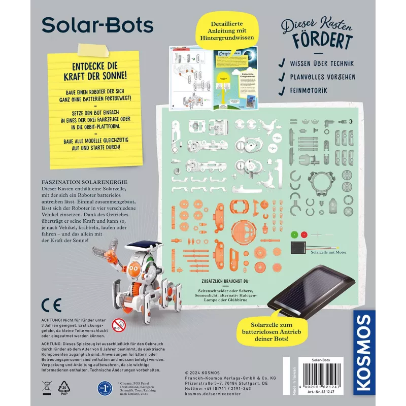 Kosmos Solar Bots, kit di esperimenti, energia rinnovabile, 8 anni