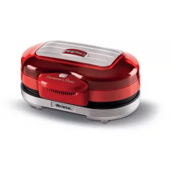 Ariete 205 Hamburger Maker Party Time, macchina per hamburger, 1200 W, doppie piastre antiaderenti, 2 scomparti, facile da pulire, rosso
