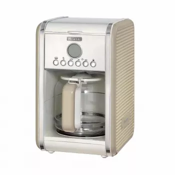 Ariete 1342 macchina per caffè americano, caraffa in vetro temperato, fino a 12 tazze, timer programmabile 24 ore, display LCD, spegnimento automatico, 2000 W, plastica, beige