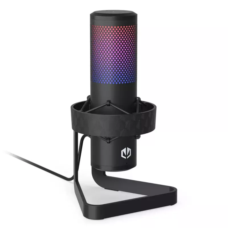 Microfono per PC ENDORFY AXIS Streaming — USB Type-C, 24 bit/192 kHz, 30–18.000 Hz, treppiede da tavolo, nero