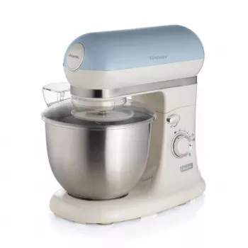 Ariete 1588 Vintage Mixer, planetaria per pane, pizza, torte e pasticceria, capacità 5,5 l, 7 velocità, 2400 Watt, blu pastello