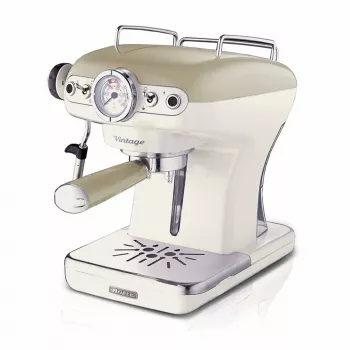 Ariete 1389 Vintage macchina per espresso - macchina per espresso per caffè macinato o cialde ESE, color beige pastello
