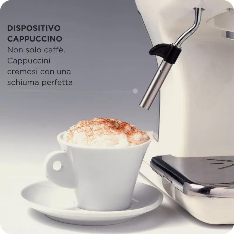 Ariete 1389 Vintage macchina per espresso - macchina per espresso per caffè macinato o cialde ESE, color beige pastello