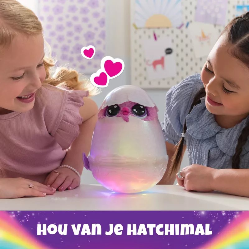 Hatchimals Alive Mystery Hatch Pufficorn Spinmaster batteria AA rosa bianco