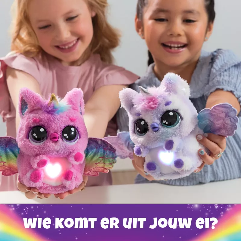Hatchimals Alive Mystery Hatch Pufficorn Spinmaster batteria AA rosa bianco