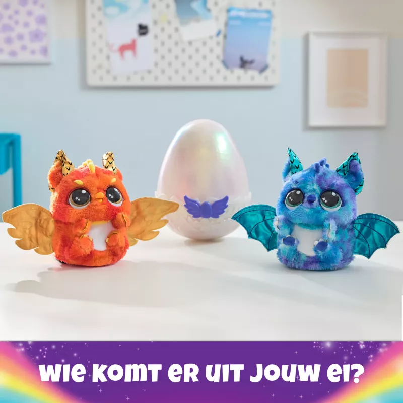 Hatchimals Alive Mystery Hatch Draggle Spinmaster rosa bianco AA