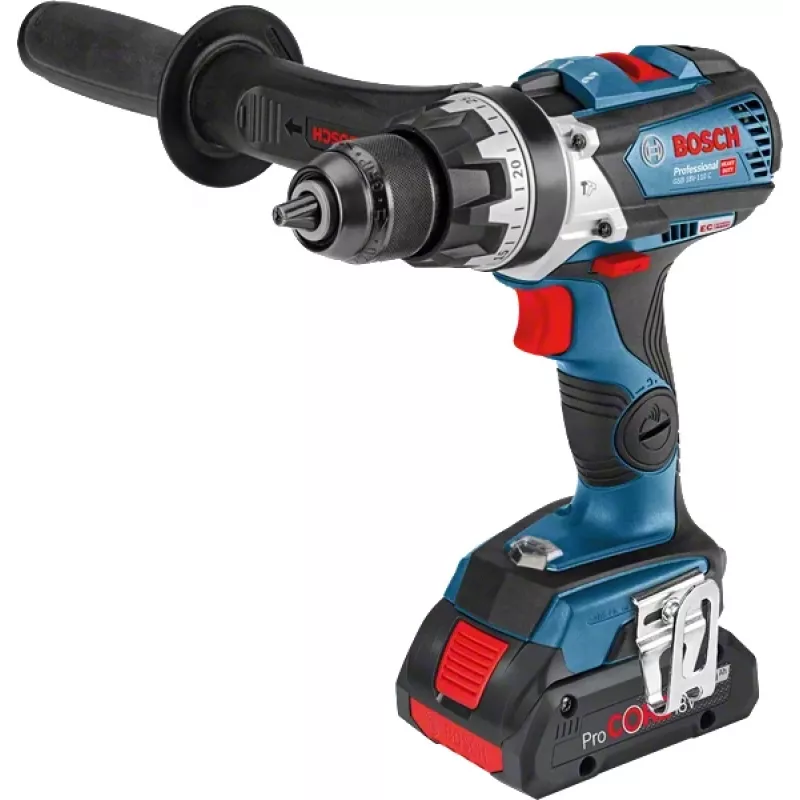 Bosch Professional GSB 18V-110 C trapano avvitatore a percussione a batteria, 18 V, 2100 giri/min, 2x ProCORE18V 4,0 Ah, caricabatterie, L-BOXX, blu/nero