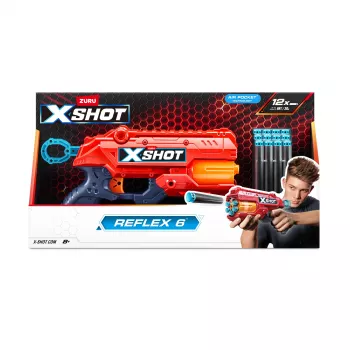 Blaster giocattolo ZURU XSHOT Excel Reflex 6 Blaster 12 freccette multicolore