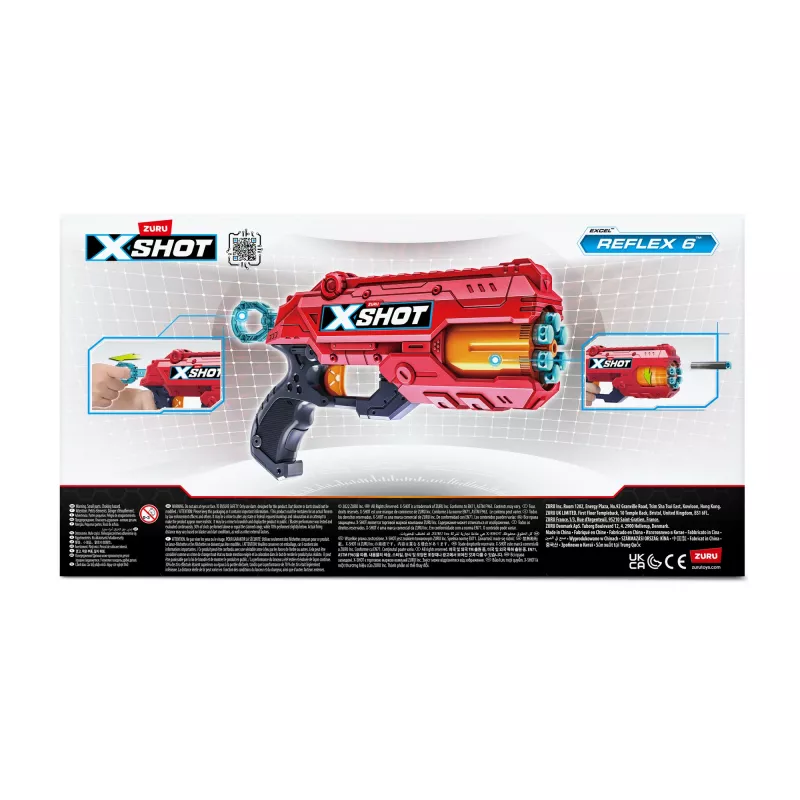ZURU XSHOT Excel Reflex 6 blaster per dardi con dardi