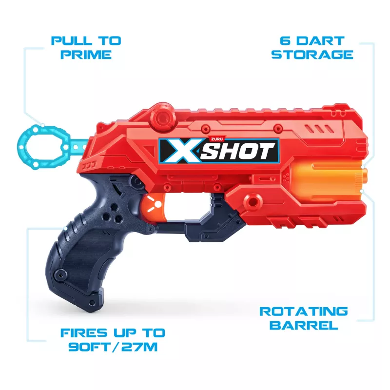 ZURU XSHOT Excel Reflex 6 blaster per dardi con dardi