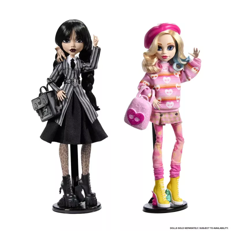 Bambola moda Mattel Monster High Wednesday Enid Sinclair multicolore