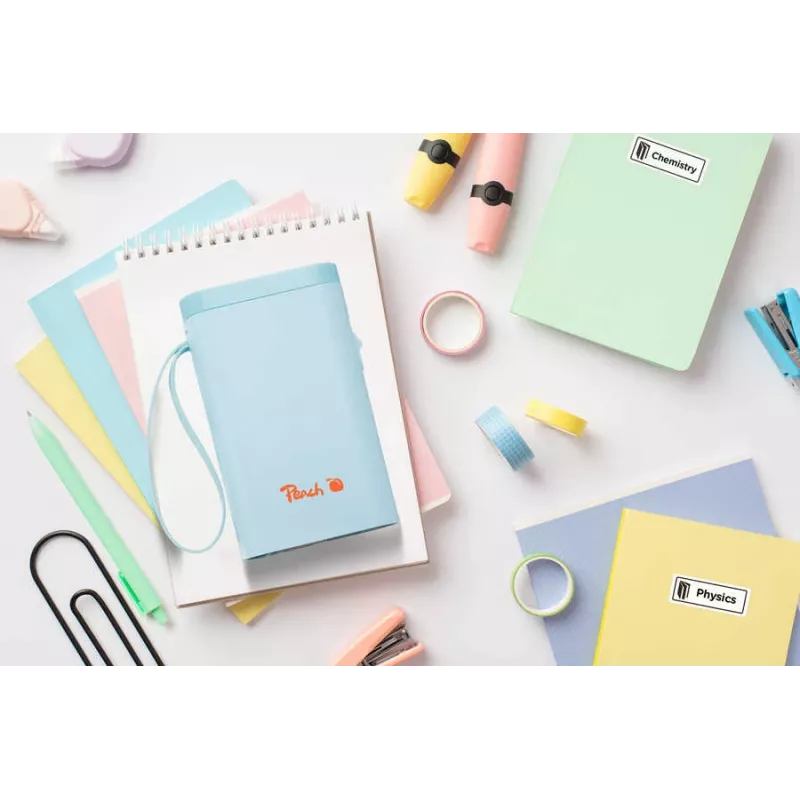 Peach PE110 stampante di etichette, stampa termica diretta, Bluetooth, batteria integrata, blu