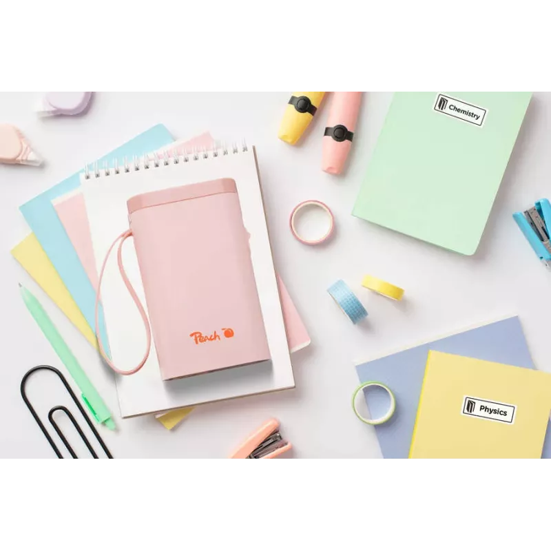 Peach PE110 stampante di etichette, stampa termica diretta, Bluetooth, batteria integrata, rosa