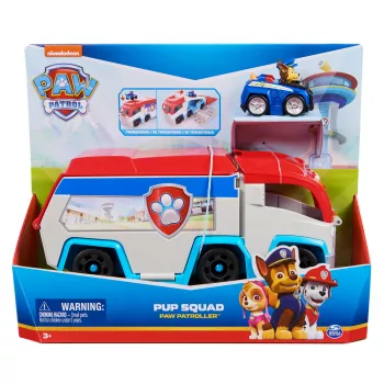Set veicolo Spin Master PAW Patrol Pup Squad Patroller Team Vehicle con auto Chase collezionabile, da 3 anni, plastica, multicolore