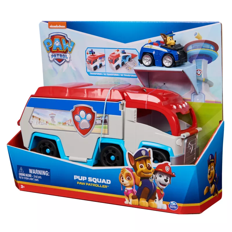Set veicolo Spin Master PAW Patrol Pup Squad Patroller Team Vehicle con auto Chase collezionabile, da 3 anni, plastica, multicolore