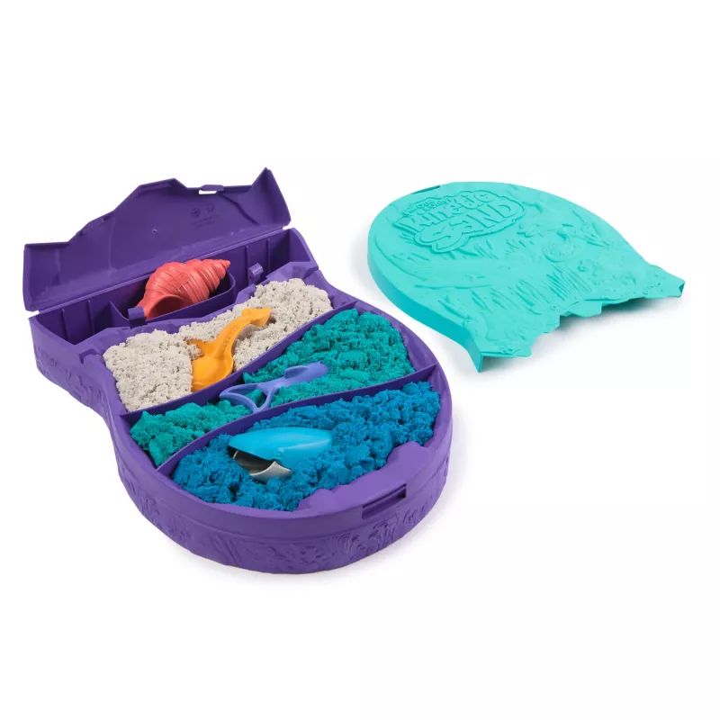 Kinetic Sand per bambini Spinmaster Project Planet Deep Sea — 680 g di sabbia da gioco con strumenti a forma di abitanti del mare, multicolore