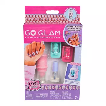 Cool Maker, GO GLAM set di ricarica nail studio, design unicorno e sirena, 80 unghie da decorare (confezione può variare), giocattolo creativo per bambini da 7 anni