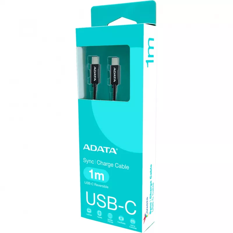 Cavo USB-C a USB-C ADATA CACC-100PN-BK, USB 2.0, 1 m, nero