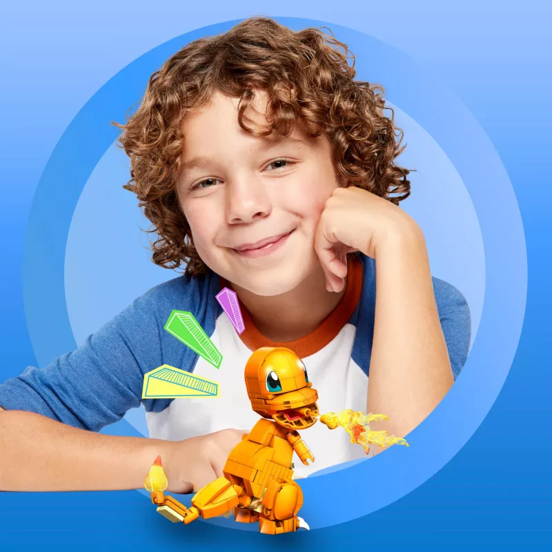 MEGA Pokémon Build & Show Charmander set da costruzione giocattolo, alto 10 cm,