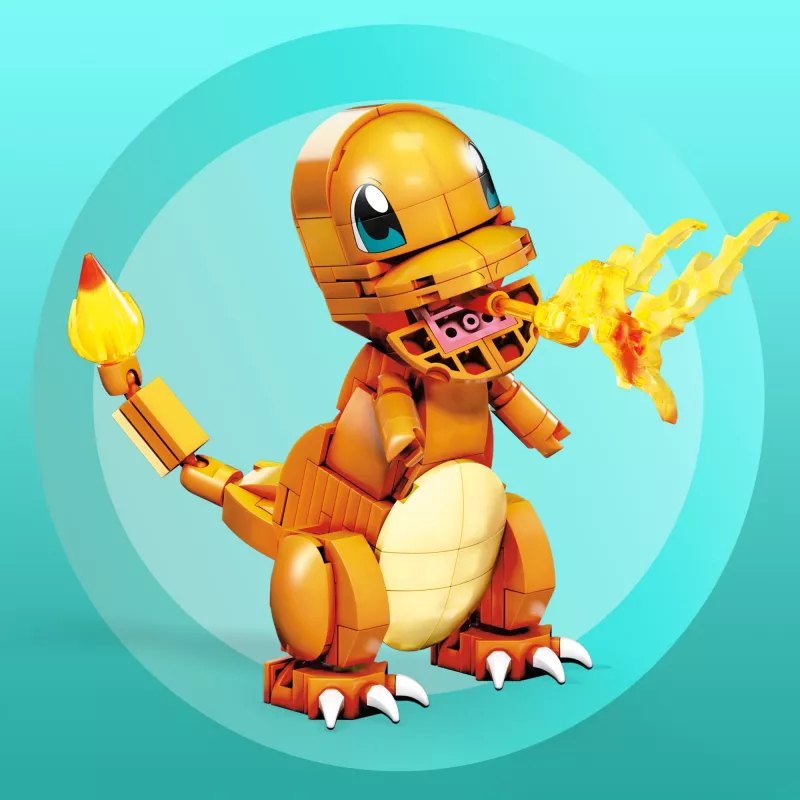 MEGA Pokémon Build & Show Charmander set da costruzione giocattolo, alto 10 cm,