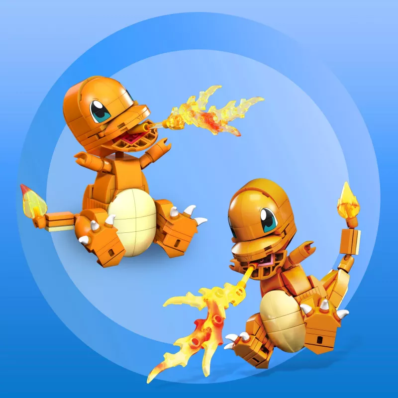 MEGA Pokémon Build & Show Charmander set da costruzione giocattolo, alto 10 cm,