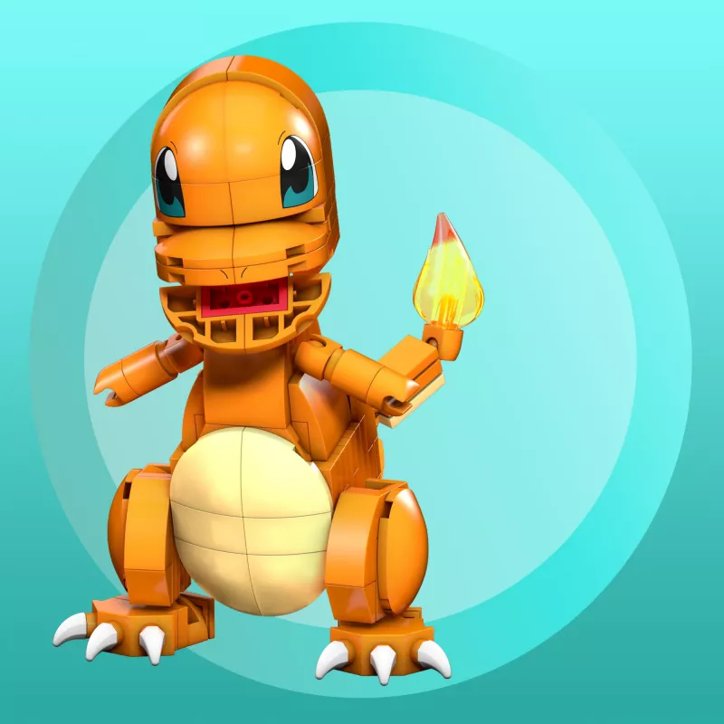 MEGA Pokémon Build & Show Charmander set da costruzione giocattolo, alto 10 cm,